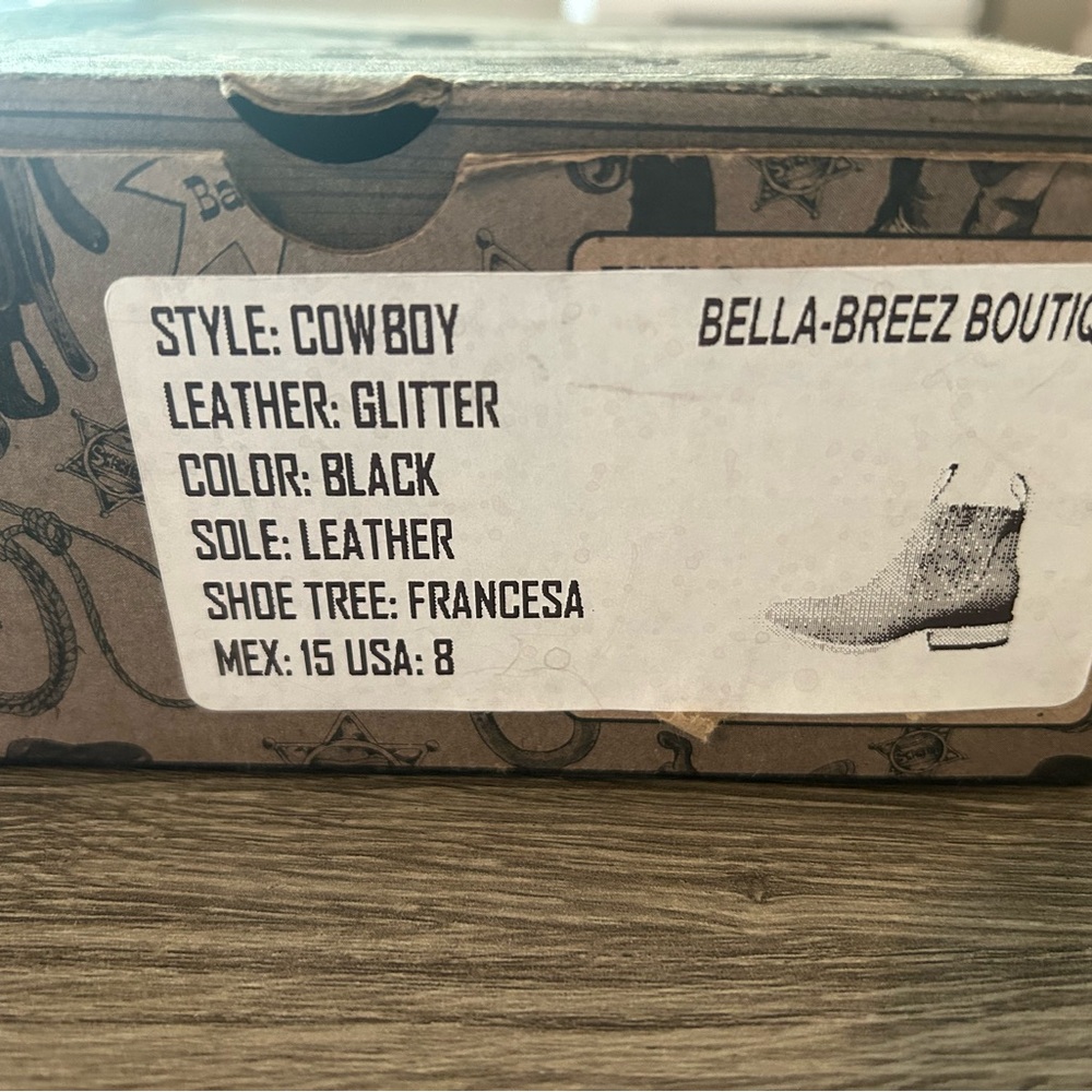 Glittery Black Kids Boots - Picture 5 of 5